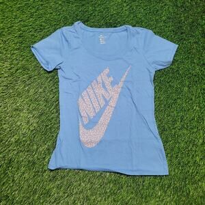 Nike Womens Athletic Tee Shirt Size XS Slim Fit Big Swoosh Logo Running